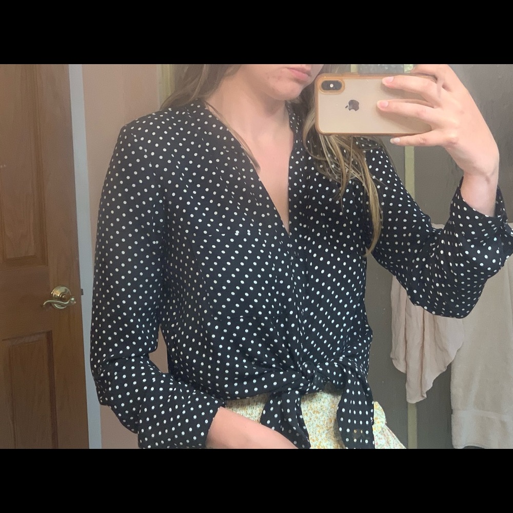 Forever 21 polka dot button down